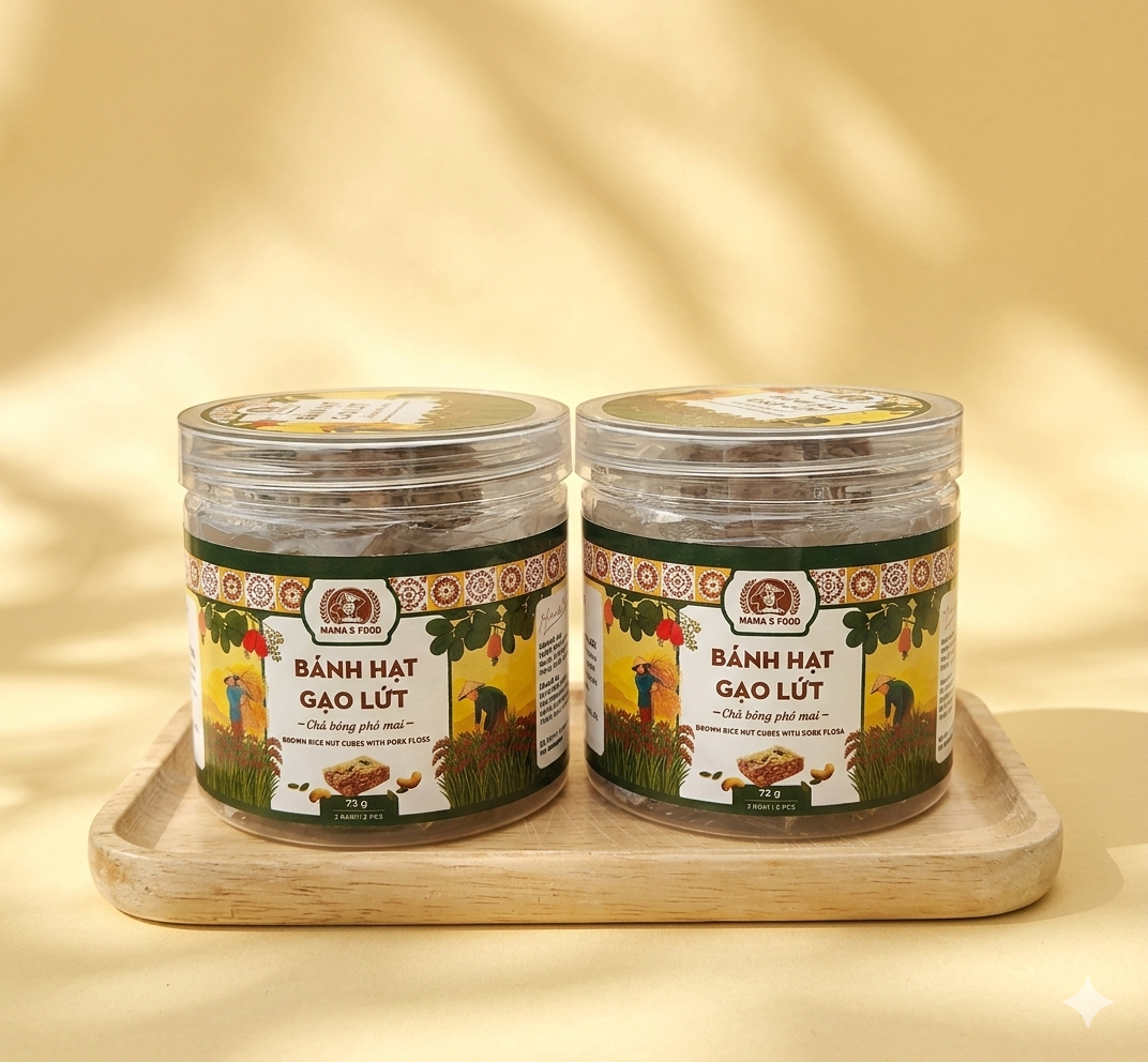 Bánh gạo lứt chà bông - phô mai
